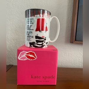 ✨NWT✨ Kate Spade/Lenox CHARM Mug - Make Headlines Come Rain or Shine - Red Hat❤️